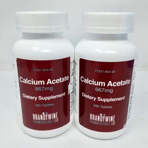 Calcium Acetate 667mg 2 Pack (400 Tablets) NEW & SEALED